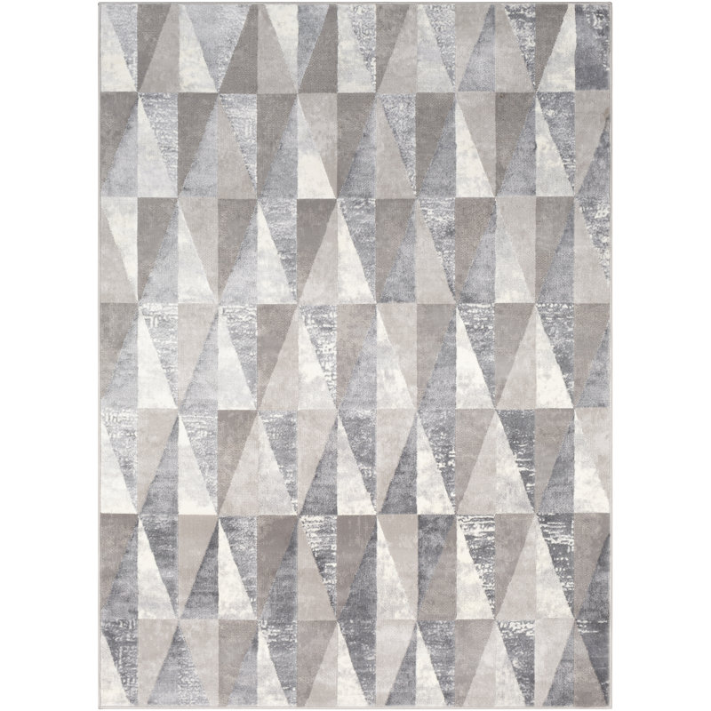 Wrought Studio Dayana Distressed Geometric Gray/Taupe Area Rug Wayfair